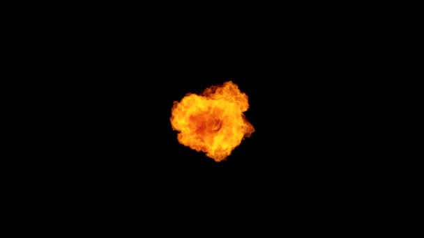 Nagy sebességű tűz labda robbanás felé kamera, határokon átnyúló keret előre átmenet