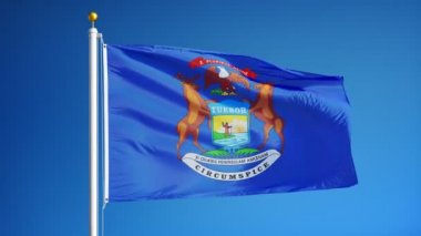 Michigan (ABD devlet) bayrağı yavaş sorunsuz Alfa ile ilmekledi