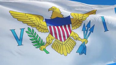 Virgin Adaları of Amerika Birleşik Devletleri bayrağı yavaş sorunsuz ilmekledi