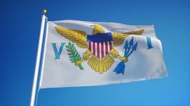 Virgin Adaları of Amerika Birleşik Devletleri bayrağı yavaş sorunsuz ilmekledi