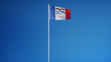 Iowa (ABD devlet) bayrağı yavaş sorunsuz Alfa ile ilmekledi