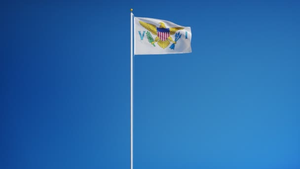 Îles Vierges des États-Unis drapeau au ralenti en boucle transparente — Video