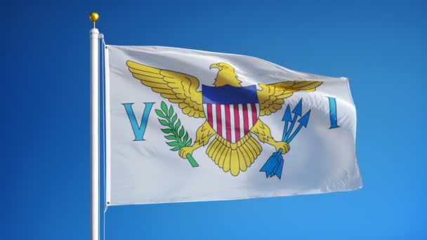 Unberührte Inseln der Vereinigten Staaten Flagge in Zeitlupe — Stockvideo