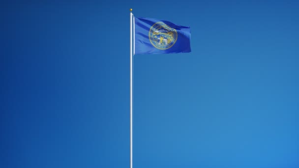 Nebraska (americký stát) vlajka v pomalém pohybu plynule smyčkou s alfa kanálem