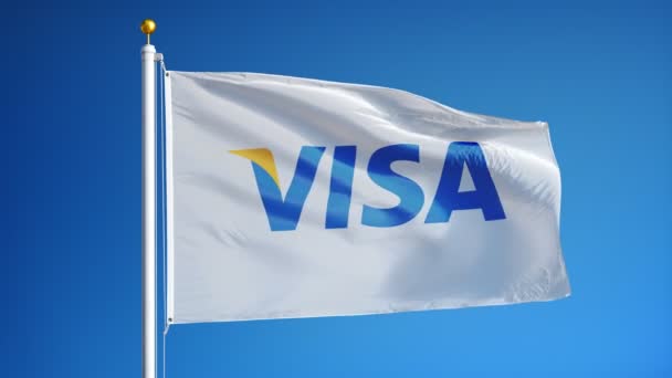 Visa corporation σημαία σε αργή κίνηση, Εκδοτική κίνηση — Αρχείο Βίντεο