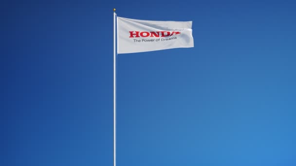 Honda Motor Co., Ltd. vlajka v pomalém pohybu, redakční animace — Stock video