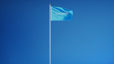 UNICEF bayrak yavaş hareket, editoryal animasyon