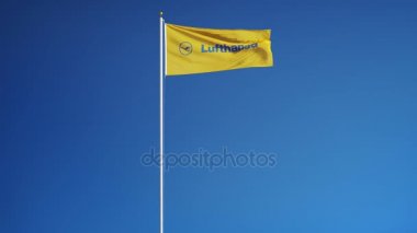 Lufthansa şirket bayrak yavaş hareket, editoryal animasyon