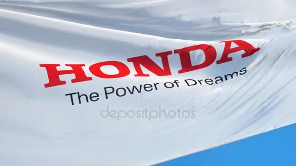 Honda Motor Co., Ltd. zászló-ban lassú mozgás, szerkesztői animáció — Stock videók