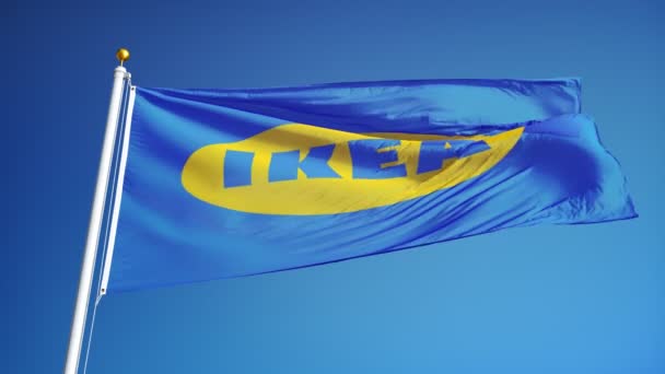 IKEA компанії прапор в повільному темпі, редакційна анімації — стокове відео