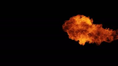 Kesintisiz döngü izole ile yavaş çekimde Cehennem ateş duvarı, cehennem ateşi yanıyor, yüksek hızlı kamera ile çekim, yoğun yakıt yanan, dijital kompozisyon için mükemmel. 