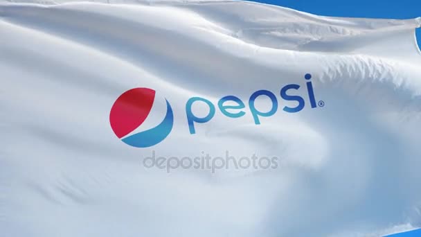 Bandiera PepsiCo al rallentatore, animazione editoriale — Video Stock