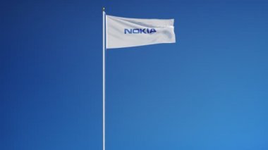 Nokia şirketi bayrak yavaş hareket, editoryal animasyon