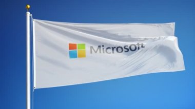 Microsoft şirket bayrak yavaş hareket, editoryal animasyon