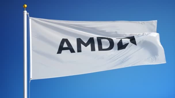Amd 公司旗在慢动作，编辑动画 — 图库视频影像