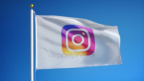 Drapeau d'entreprise Instagram au ralenti, animation éditoriale — Video