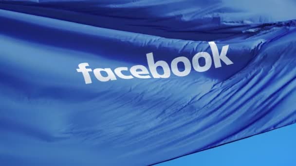 Facebook εταιρεία σημαία σε αργή κίνηση, Εκδοτική κίνηση — Αρχείο Βίντεο