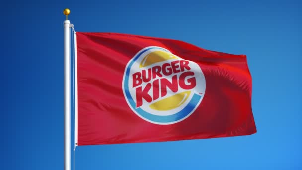 Burger King drapeau de l'entreprise au ralenti, animation éditoriale — Video