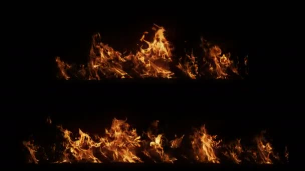 Inferno Fire Wall Slow Motion Met Naadloze Lus Geïsoleerd Hell — Stockvideo