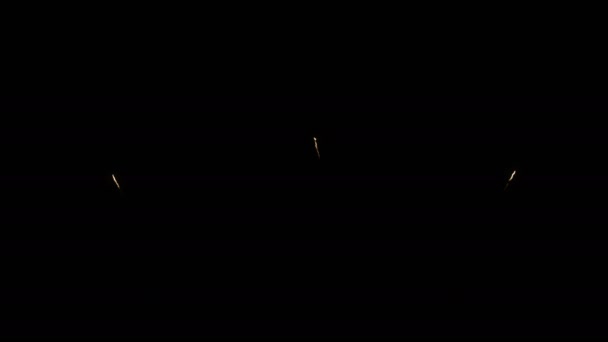 Joyeuse fête de l'indépendance saluant le texte avec des particules et des étincelles sur le ciel nocturne noir avec des feux d'artifice au ralenti colorés sur fond, belle typographie design magique . 