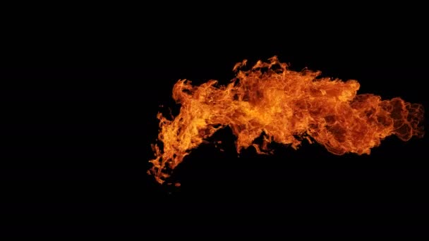 Inferno Fire Wall Slow Motion Met Naadloze Lus Geïsoleerd Hell — Stockvideo