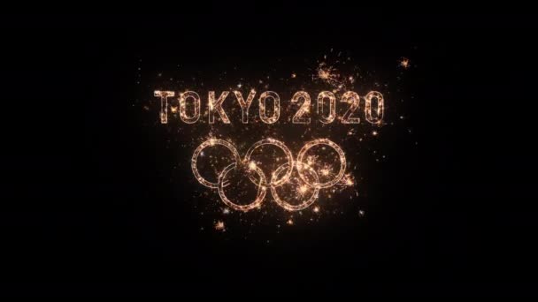 Tokyo Japan July 2020 2020 도쿄에서 2020 올림픽 밤하늘에 입자와 — 비디오