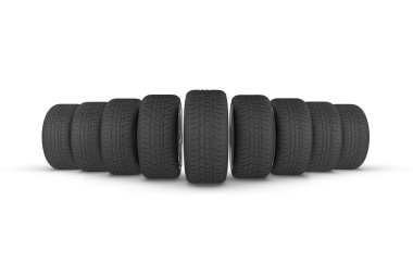 Beyaz arka plan bakış açısı lastikleri