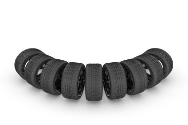 Beyaz arka plan bakış açısı lastikleri