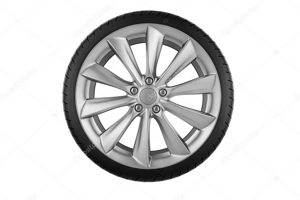Car wheel. Isolated on white background
