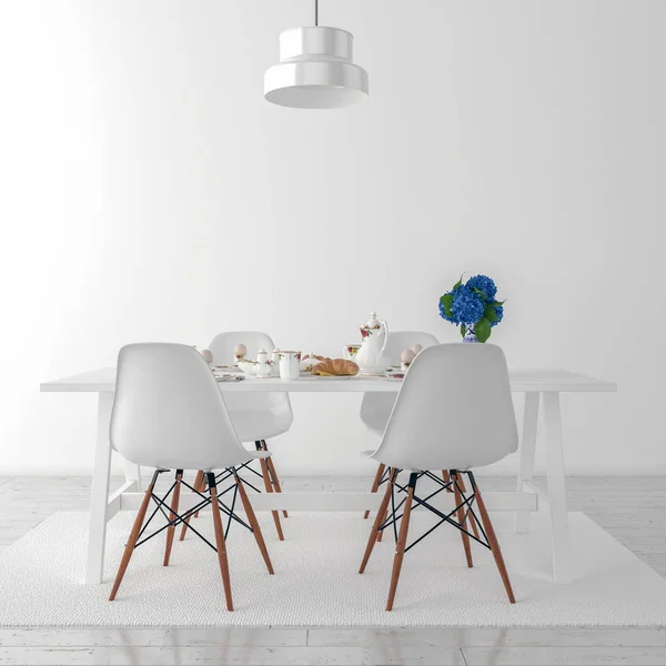 Konyha asztal és székek — Stock Fotó