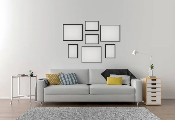 Picture frame interior set mockup