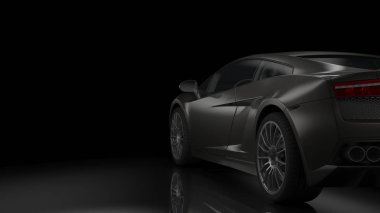 Dark car silhouette 3D illustration
