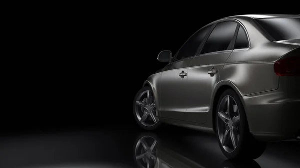 Dark car silhouette 3D illustration