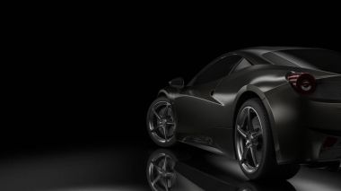 Dark car silhouette 3D illustration