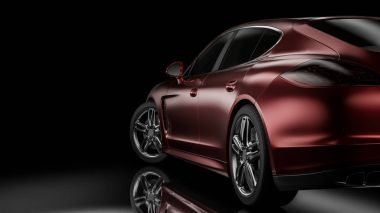 Dark car silhouette 3D illustration