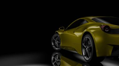 Dark car silhouette 3D illustration