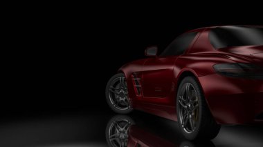 Dark car silhouette 3D illustration