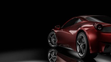 Dark car silhouette 3D illustration