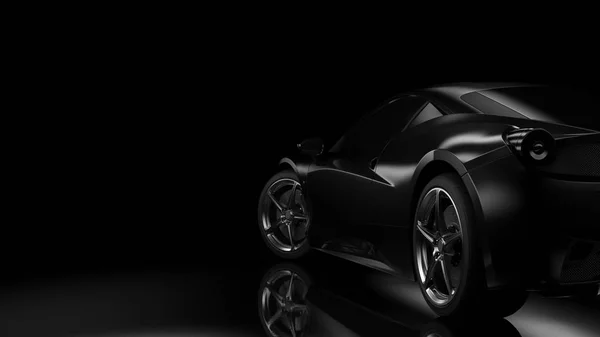 Dark car silhouette 3D illustration