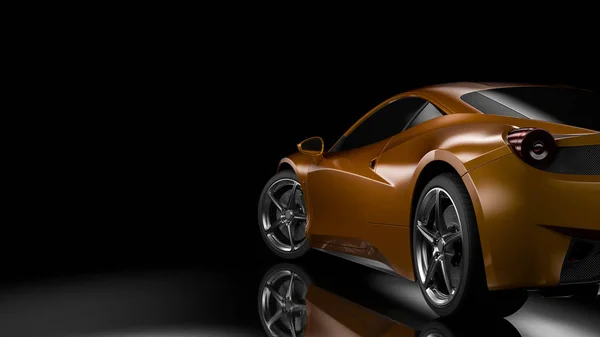 Dark car silhouette 3D illustration