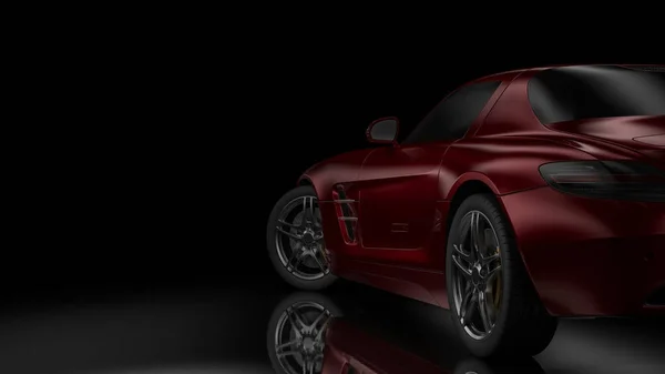 Dark car silhouette 3D illustration — Stock Photo, Image