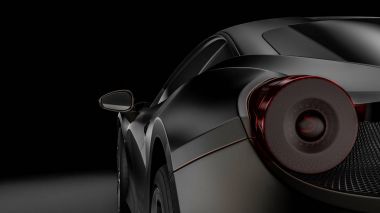 Dark car silhouette 3D illustration