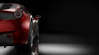 Dark car silhouette 3D illustration