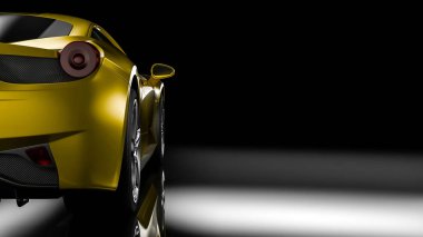 Dark car silhouette 3D illustration
