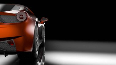 Dark car silhouette 3D illustration