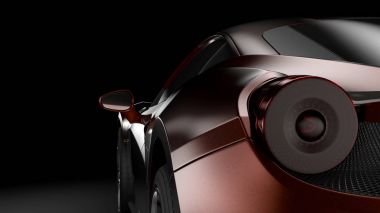 Dark car silhouette 3D illustration