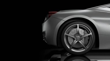 Dark car silhouette 3D illustration