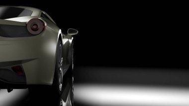 Dark car silhouette 3D illustration