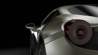 Dark car silhouette 3D illustration