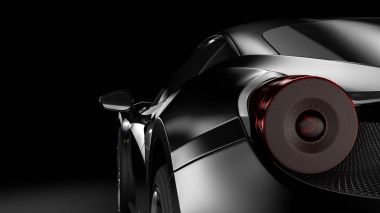 Dark car silhouette 3D illustration